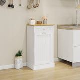 One Drawers and One-Compartment Tilt-Out Trash Cabinet Kitchen Trash Cabinet-White W1120127324