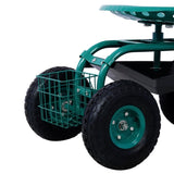Rolling Garden Scooter Garden Cart Seat with Wheels and Tool Tray, 360 Swivel Seat,Green W46542630