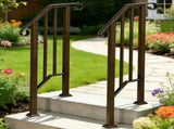 Handrails for Outdoor Steps, Iron Handrail Fits 1 Step, Transitional Handrail with Installation Kit, 32811396