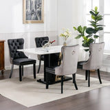 Furniture,Modern, High-end Tufted Solid Wood Contemporary PU and Velvet Upholstered Dining Chair 36795313