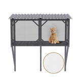 Cat Window Box, 43.3" Catio Outdoor Cat Enclosure with Bug Proof Net for Sunbathing, Napping & W2831P313981