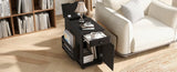 U-Can Vintage End Table Flip Top Side Table with USB Ports, One Multifunctional Drawer with cup N724P293133P
