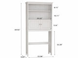 Over The Toilet Rack 2 -Tier Toilet Bathroom Spacesaver Storage Shelf with 2 Doors Wood Storage W282P423742