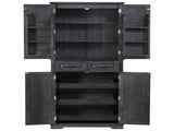 K&K 71" Tall Kitchen Pantry Cabinet with 3 Pull Out Cabinet Organizers, Farmhouse Embossed Texture N707P256507B