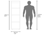 Wardrobe 67" H with Mirror and Vertical Storage Design, Dark Walnut B097P480461