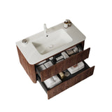 NOOR 36" Bathroom Vanity Sink, Modern Wall-Mounted Floating Plywood Bathroom Storage Cabinet W2615P193170