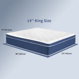 King Size Mattress in a Box 14 Inch Memory Foam Hybrid Mattress with Pocketed Springs Medium Firm 90562427