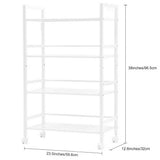 ZNTS Widen 4 Tiers Multi-functional Storage Cart Ivory White 51202437