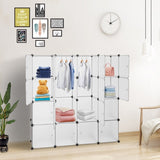 ZNTS Modular Closet Organizer Plastic Cabinet, 16 Cube Wardrobe Cubby Shelving Storage Cubes Drawer Unit, 66443111