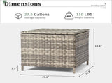 Outdoor PE Wicker Side Table with Storage, Patio Rattan End Table Square 36043080