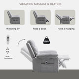 ZNTS Power Recliner Chair with Adjustable Massage Function, Velvet Electric Power Chair for Elderly with W1998120245