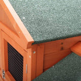 ZNTS Large Wooden Rabbit Hutch Indoor and Outdoor Bunny Cage with a Removable Tray and a Waterproof Roof, W2181P146769