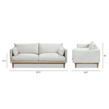 Haven 83" Flange Arm Oak Wood Sofa, Marled Gray Chenille B2719P238350