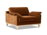 Pasadena 36" Wide Modern Farmhouse Accent Arm Chair, Burnt Orange Performance Velvet B2719P385739