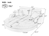 55" Modern Chaise Lounge Sofa Bed Upholstered Sofa Couch with Tufted Seat and Detachable Pillows for N719P256002A