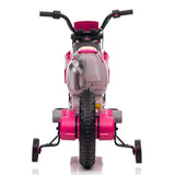 ZNTS 12V Kids Ride on Toy Motorcycle, Electric Motor Toy Bike with Training Wheels for Kids 3-6, Rose Red W2181P164393