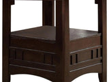 Dining Table Round Counter height Dining Table w Shelve 1pc Table Only Solid wood Dark Rosy Brown B01182192