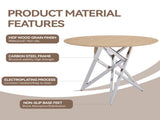 37Inch Round Dining Table, Small Round Kitchen Table With Silver Metal Legs, Suitable For 2 To 4 36643401