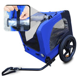 ZNTS Blue High Quality 16 inch air wheel Pet Bike Trailer for Dogs Foldable Bicycle Pet Trailer W136456109