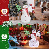Lighted Snowman Christmas Yard Decorations, Pre-lit 2D Snowman Waving Hands with 170 LED Warm White 54478455