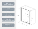 38-42" W x 71" H Piovt Swing Glass Shower Door,Pivot Frame Sliding Shower Door with 1/4" Clear W2122P199014