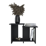 Weman 23.6" W Coffee Table with Open Shelf Living Room, Home Office Storage Black B200P253738