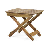 ZNTS Outdoor Folding Wooden Side Table, Natural, 15"D x 22.75"W x 18.25"H 69863.00NTLS