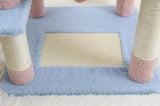 71 inch flower cat tree with large condo removable flower cushion and hammock blue W243P326628