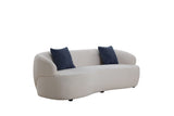 Mid Century Modern Curved Sofa, 3 Seat Cloud couch Boucle sofa Fabric Couch for Living Room, W87642013