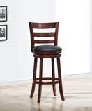 360-Degree Swivel Bar Chair Dark Cherry Finish Comfortable Footrest Solid Wood Furniture 1pc B011P220993