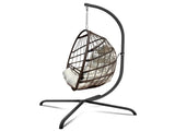 Swing Egg Chair with Stand Indoor Outdoor Wicker Rattan Patio Basket Hanging Chair with C Type W2707P184390