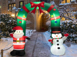 8ft Christmas Inflatable Arch with Santa & Snowman - Super Bright LEDs, Thick Polyester, 1-Min 68021845
