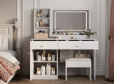 Fashion Vanity Desk with Mirror and Lights for Makeup, Vanity Mirror with Lights and Table Set with 65630816