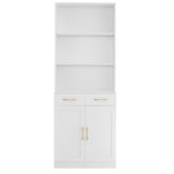 ZNTS Bathroom Storage Cabinet, Cabinet with Two Doors and Drawers, Adjustable Three-layer Open N725P186645W