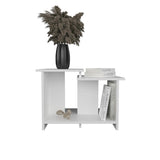 ZNTS Weman 23.6" W Coffee Table with Open Shelf Living Room, Home Office Storage White B070P254772