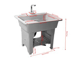 Gray Freestanding Plastic Utility Sinks Utility Sink Laundry Tub Outdoor Sink Drop in Deep Sink Kit 71584544