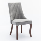 Rayon Cloth Flocking Linen Dining Chairs Channel Kitchen Dinner Chair Comfy Fabric Upholstered W1143P151493