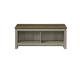 Nyla 43"W Gray Oak Coffee Table with Open Shelves Front and Back B061P234542