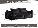 Giant Bean Bag Couch for Adults, Ultra Soft Fluffy Loveseat Bean Bag Sofa, Oversized Chase Lounge 58247801
