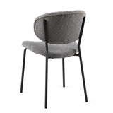 Grey Boucle Fabric Dining Chairs Set of 2,Dining Chairs with Metal Legs for Dining Room, Kitchen, W1164P195060