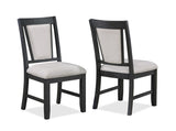 ZNTS 2pc Contemporary Dining Side Chair Upholstered Padded Seat Back Gray Finish Wooden Furniture Dining B011P146013