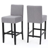 30-inch Fabric Barstool with Solid Wood Frame 74503.00FLGRY