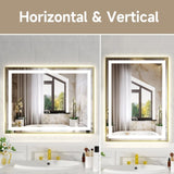 24x32" Gold Tempered MirrorDual LED Light StripsFront and Back Lighting T3177P320566