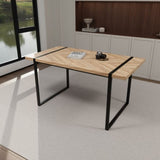 59 " dining table modern industrial rectangular MDF light , 4-6 people, 1.5" thick engineering 84043575