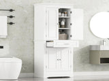 Tall Bathroom Storage Cabinet with Multi-Functional Storage Space, 4 Doors and 1 Drawer with Slide N725P506984K