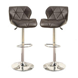 ZNTS Modern Kitchen Island Stools Brown Faux Leather Stool Counter Chairs Set of 2 Adjustable B01149735