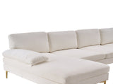 U-Shaped 4-Seat Indoor Modular Sofa Creamy-White 66522610