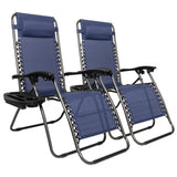 ZNTS Infinity Zero Gravity Chair Pack 2, Outdoor Lounge Patio Chairs with Pillow and Utility Tray 15690452