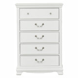 Classic Traditional Style White Finish 1pc Chest of 5x Dovetail Drawers Wooden Bedroom Furniture B01161309