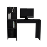 ZNTS 120 Writing Desk, Four Shelves, Black B097P167447